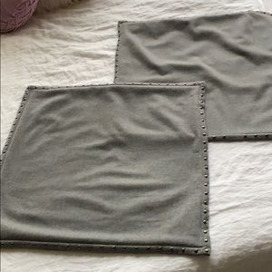 West Elm gray pillow covers